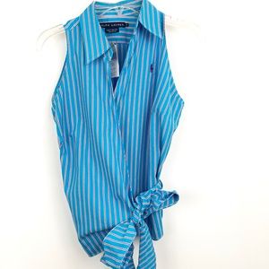 Ralph Lauren Sleeveless wrap blouse Sz 2